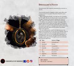 Specialist S Focus An Arcane Focus For Those That Truly Wish To Excel In Their In 2020 Dungeons And Dragons Homebrew D D Dungeons And Dragons Dungeon Master S Guide