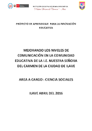 Responde solo 20 preguntas del test de orientación vocacional para todos. Pdf I S E Mejorando Los Niveles De Comunicacion En La Comunidad Educativa De La I E Nuestra Senora Del Carmen De La Ciudad De Ilave Area A Cargo Ciencia Sociales Ilave