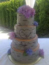 2 Tier Birch Tree Wedding Cake Four Tier Birch Tree Look Wedding Cake In Buttercream With Real Hydrangeas Birch Wedding Cakes Tree Cakes Birch Tree Cakes