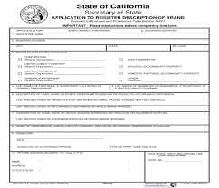 Application To Register Description Of Brand California Product Description California State