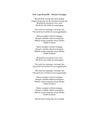 Berjanjilah sayang 'tuk selalu setia. Lirik Lagu Republik