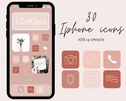 Ios 14 App Icons Blush 30pk Instant Download Etsy In 2020 App Icon Iphone App Layout Homescreen