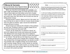 Waves And Currents 3rd Grade Reading Comprehension Worksheet 3rd Grade Reading Comprehension Worksheets Reading Comprehension Worksheets Comprehension Worksheets