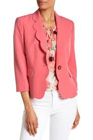 Kasper Scalloped Edges One Button Jacket Nordstrom Rack