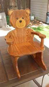 High Chair Rocking Bear For Children Vector Dxf Cdr For Cnc Vector File Digital Vector Art Cnc Diy Furniture Chair Wood Rocking Horse Rocking Chair Plans