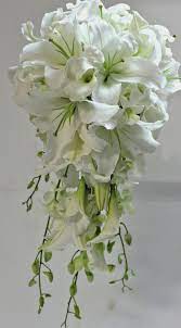 Pin By Floral Land On White Wedding Bouquets Wedding Flowers White Lily Bouquet Wedding Bouquets