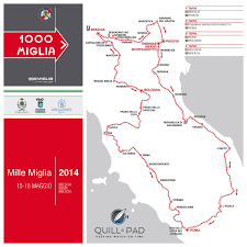 In the program confirmed the unpublished counterclockwise path and the intermediate stages of the official dates are those that go from wednesday 16 june in the afternoon of saturday 19. The 2014 Mille Miglia Day By Day Quill Pad