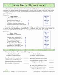 Rhyme Schemes Worksheet Education Com Poetry Worksheets Rhyme Scheme Poetry Lessons