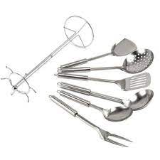 Stainless steel kitchen utensil set (set of 7). Buy 7 Piece Cooking Utensil Set Stainless Steel Kitchen Gadget Tool Metal Handles Uk Online In Japan 264893946846