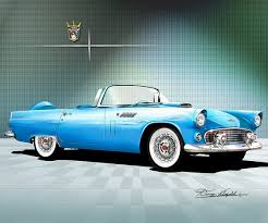 Image result for Peacock Blue 1956 Thunderbird