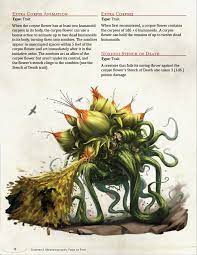 The zombie appears in an unoccupied space within 5 feet of the corpse so theoretically, if a corpse flower had a constant supply of dead and dying people, could it create a potentially infinte army of smelly zombies? Dm Options Monster Talents Ii 5e Dungeon Masters Guild Ulisses Spiele