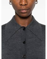 Mark Kenly Domino Tan Button-Front Collared Cardigan in Gray