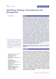 Pdf Nail Biting Etiology Consequences And Management