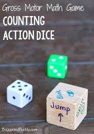 Gross Motor Math Game Counting Action Dice Easy Math Games Math Games Math For Kids