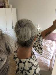 Grey Updo Long Gray Hair Beautiful Gray Hair Hair Styles