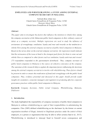 Why are there so many whistleblower cases in the us? Pdf Employees And Whistleblowing A Study Among External Company Secretary In Malaysia