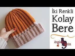 Hem Sik Hem Basit Hem De Ormesi Zevkli Bir Iki Renkli Bere Modelidir Anlatimi Cocuk Boy Icin Yapilmistir Bere Modelleri Tig Isleri Bere