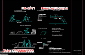 Bản vẽ biện pháp thi công vỉa hè công trình hạ tầng cad