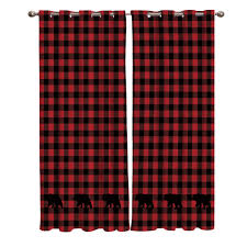 Save up to 40% @ black forest decor + free shipping deals. Red Black Plaid Bear Curtains Window Living Room Curtains Kitchen Indoor Window High Blackout Curtain Curtains Aliexpress