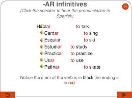 wk 6 spanish i regular present tense verb conjugation