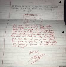 The next best thing to do would be to create a letter of apology to at least show them that you're sorry. Student Grades Ex Girlfriend S Apology Letter Sends It Back Mpr News