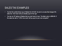 sales tax simple interest and compound interest finances