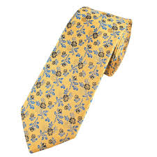 Tresanti Reale Gold Blue Navy Silver Flower Pattern Men S Silk Designer Tie From Ties Planet Uk