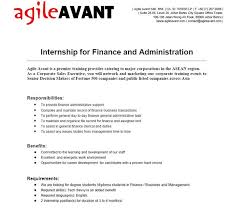 Don't let this opportunity go. Agile Avant Sdn Bhd Internship For Finance And Administration