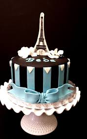 Fondant Eiffel Tower Baby Shower Cake Baby Shower Cakes Cake Types Of Cakes