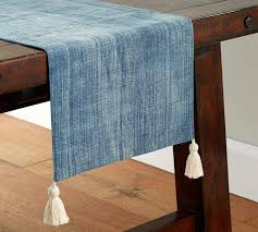 The Emily Meritt Denim Indigo Table Runner Denim Table Runner Farmhouse Table Runners Table Runners