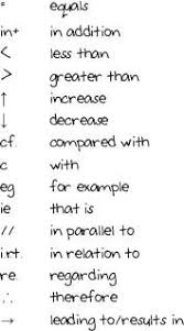Note Taking 5 Keeping It Short Jottings Abbreviations And Symbols College Notes School Study Tips Shorthand Writing