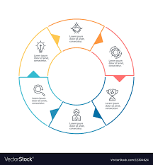 Circular Chart Diagram With 6 Steps Options