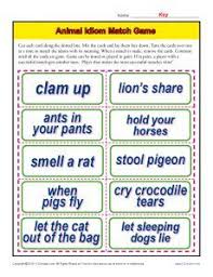 Animal Idiom Match Game 4th And 5th Grade Worksheets Idioms Teaching Idioms 5th Grade Worksheets