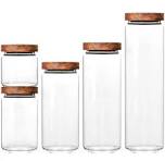 Hot Sale Boro silikat glas Küchen behälter Kanister mit Akazien holz  Luftdicht deckel Glas Lebensmittel Vorrats gläser für die Küche