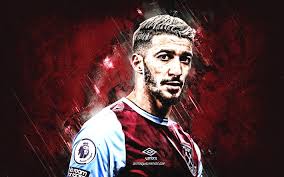 A beautiful strike from @benrahma2 to level things up late on! Download Wallpapers Said Benrahma West Ham United Fc Algerian Football Player Portrait Purple Stone Background Premier League Football For Desktop Free Pictures For Desktop Free
