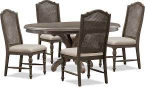 Cane back dining chair redo. Charleston Round Dining Table And 4 Cane Back Dining Chairs Value City Furniture