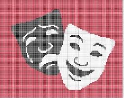 Comedy Tragedy Masks Graph Comedy Tragedy Masks Comedy And Tragedy Cross Stitch Designs