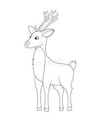 By best coloring pagesaugust 12th 2013. Colorless Funny Cartoon Reindeer Vector Illustration Coloring Page Stock Vector Illustration Of Black Drawn 123556941