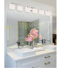 It is available in various sizes and the bathroom vanity for sale include oval, round, square, & rectangle shaped sinks. Fusion 6 Light 50 Inch Vanity Light Wall Light In Polished Chrome Ribbon Tapered Cylinder Incandescent