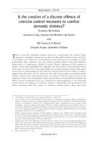 Pdf Is The Creation Of A Discrete Offence Of Coercive Control Necessary To Combat Domestic Violence
