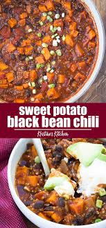 Sweet Potato And Black Bean Chili With Quinoa Vegetarian Chili Recipe Veggie Chili Recipes Stuffed Sweet Potato Healthy