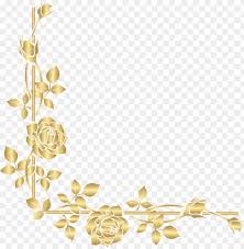 Transparent rose gold flowers clipart. Download Gold Rose Corner Clipart Png Photo Toppng