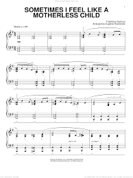 Sometimes I Feel Like A Motherless Child sheet music for piano solo