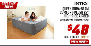Read our review to see if this airbed it has a built in electric pump that inflates the mattress in a matter of minutes 22 inches off the floor. 48 Intex 22 High Rise Queen Airbed Other 1 Day Deals Saturday Only Big 5 Sporting Goods Email Archive