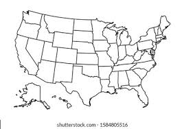 The blank map of the usa has been specifically created for students and teachers. Us Map Blank Outline States Border Stock Vector Royalty Free 1584805516
