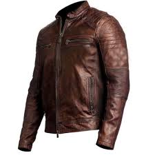 Men S Biker Vintage Motorcycle Distressed Brown Cafe Racer Leather Jacket Distressed Leather Jacket Cafe Racer Leather Jacket Cafe Racer Jacket
