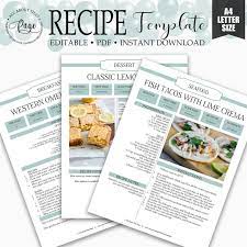 Digital meal planner in rosegold meal planner templates | etsy. Editable Recipe Template Recipe Binder Printable Cookbook Etsy Recipe Template Cookbook Template Recipe Book Templates