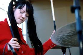 Meg White, drummer of The White Stripes, arrives at an event.
