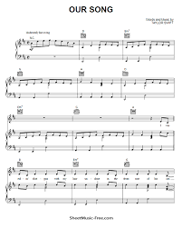 Download and print violin sheet music on jellynote. Our Song Sheet Music Taylor Swift Sheetmusic Free Com