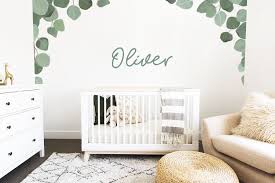 Create A Neutral Theme Feature Wall In Your Nursery For A Girl Or Boy Or Both With Our Neutral Euca Nursery Baby Room Nursery Room Decor Nursery Wall Decals